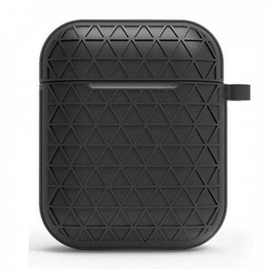 Net Mesh Design Hybrid Protective Case Cover for Apple Airpods 2 / 1 (Black)