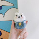 Cute Design Cartoon Handcraft Wool Fabric Cover Skin for Airpod (1 / 2) Charging Case (Bunny Light Blue)