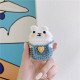 Cute Design Cartoon Handcraft Wool Fabric Cover Skin for Airpod (1 / 2) Charging Case (Bunny Light Blue)