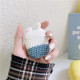 Cute Design Cartoon Handcraft Wool Fabric Cover Skin for Airpod (1 / 2) Charging Case (Bunny Light Blue)