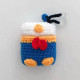 Cute Design Cartoon Handcraft Wool Fabric Cover Skin for Airpod (1 / 2) Charging Case (Donald Suit)