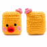 Cute Design Cartoon Handcraft Wool Fabric Cover Skin for Airpod (1 / 2) Charging Case (Yellow Chick)