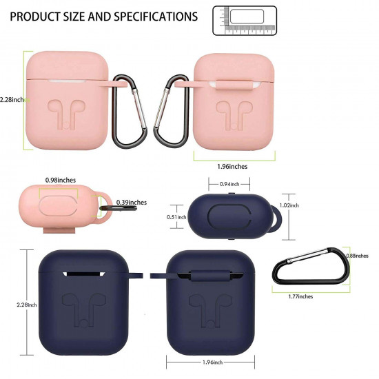 5 in 1 Accessories Kits Silicone Cover with Ear Hook Grips / Staps / Clip / Skin / Tips for Airpods 2 / 1 Charging Case (Red)