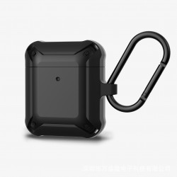 Heavy Duty Shockproof Armor Hybrid Protective Case Cover for Apple Airpods 2 / 1 (Black)