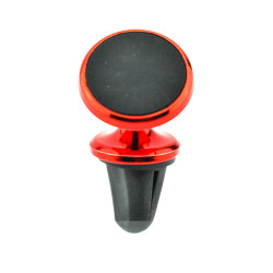 360 Universal Magnetic Snap-On Air Vent Car Mount Holder 005 - Secure & Adjustable for All Phone Models (Red)
