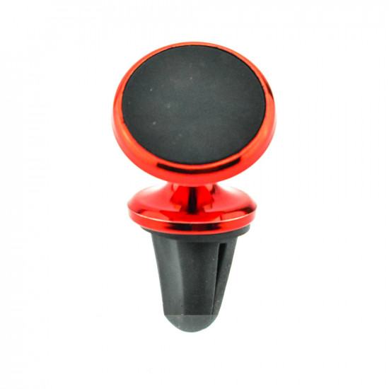 360 Universal Magnetic Snap-On Air Vent Car Mount Holder 005 - Secure & Adjustable for All Phone Models (Red)