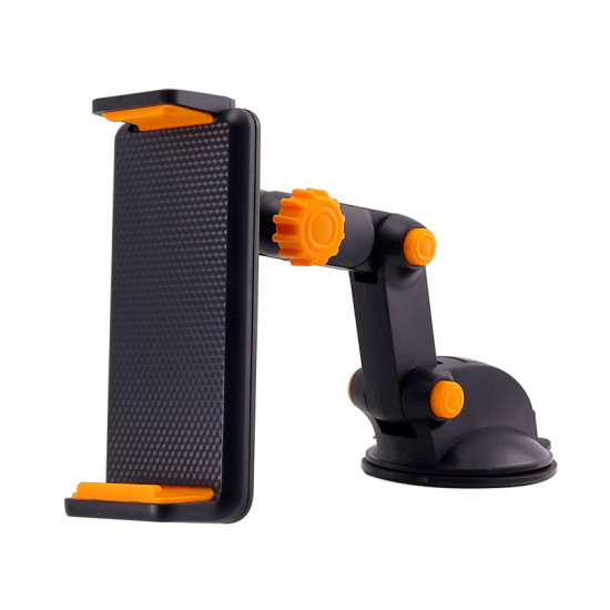 Clip Long Neck Tablet Windshield & Dashboard Car Mount Holder C058 - Versatile, Secure & Durable for All Tablets (Orange)
