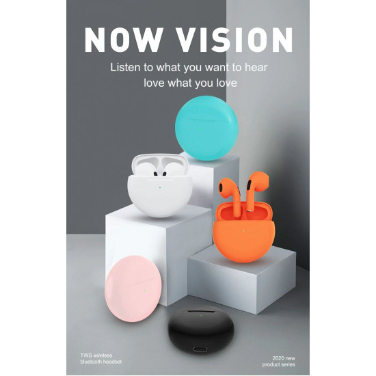 TWS Mini True Wireless Earbuds P63, Touch Control Bluetooth Headset, Built-in Mic, 3D Heavy Bass, Bluetooth 5.0, Perfect for All Activities (White)