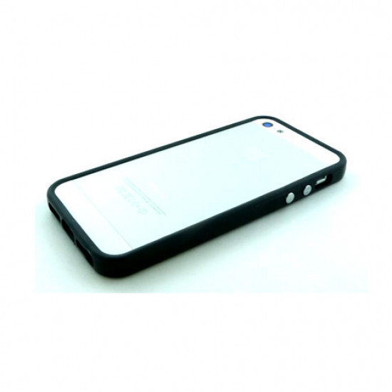 iPhone 5 5S Bumper with Chrome Button (Black - Black)