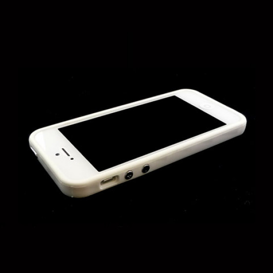 iPhone 5 5S Bumper with Chrome Button (White-White)