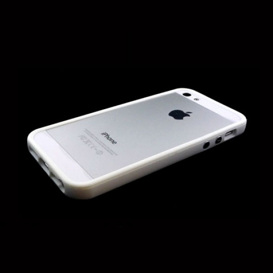 iPhone 5 5S Bumper with Chrome Button (White-White)