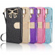 Ribbon Bow Crystal Diamond Wallet Case for Samsung Galaxy S20Ultra (Purple)