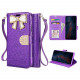 Ribbon Bow Crystal Diamond Wallet Case for Apple iPhone XR (Purple)