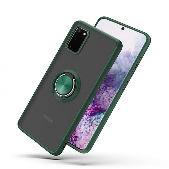 Tuff Slim Armor Hybrid Ring Stand Case for Samsung Galaxy A21 (Green)