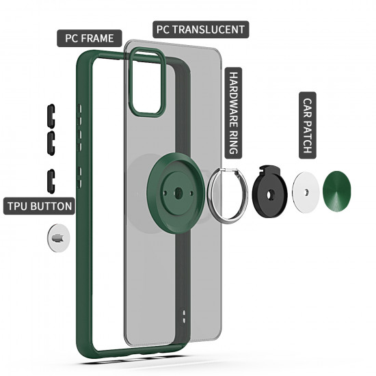 Tuff Slim Armor Hybrid Ring Stand Case for Samsung Galaxy A01 Core (Green)