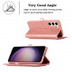 Premium PU Leather Folio Wallet Front Cover Case with Card Holder Slots and Wrist Strap for Samsung Galaxy S23 5G (Purple)