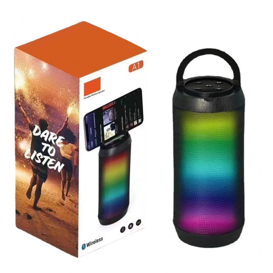 LED Color Light Wireless Bluetooth Portable Speaker, SD & USB Slot, FM Radio, Durable Shell, Universal Compatibility (Camo)