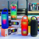 LED Color Light Wireless Bluetooth Portable Speaker, SD & USB Slot, FM Radio, Durable Shell, Universal Compatibility (Red)