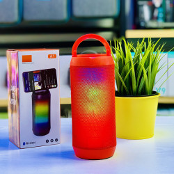 LED Color Light Wireless Bluetooth Portable Speaker, SD & USB Slot, FM Radio, Durable Shell, Universal Compatibility (Red)