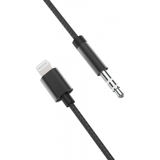 High-Fidelity Lightning to 3.5mm Aux Cord, Nylon Braided Cable for iPhone 14 13 12 11 XS XR X 8 7 6, Superior Audio Transmission (Black)