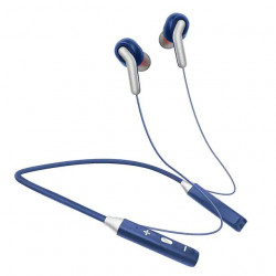 Neck Hanging Stereo Bluetooth AKZR13 Wireless Sport Earphones, Universal Compatibility, HiFi Sound, Bluetooth 5.0, Wired & Wireless, Foldable Design (Blue)