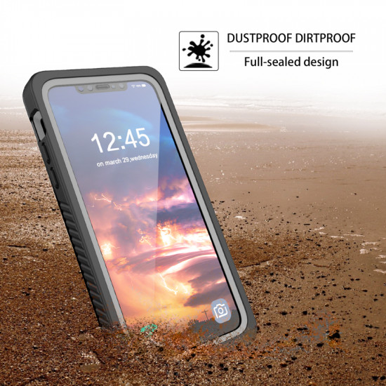 Waterproof IP68 Snowproof Shockproof Heavy Duty Case with Built In Screen Protector for Apple iPhone 11 Pro Max 6.5 (Black)