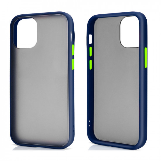 Slim Matte Hybrid Bumper Case for Apple iPhone 13 [6.1] (Navy Blue)