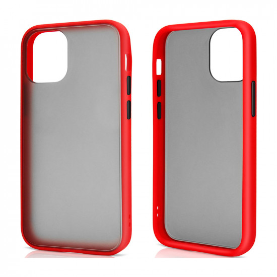 Slim Matte Hybrid Bumper Case for Apple iPhone 13 Pro Max [6.7] (Red)