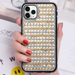 Diamond Gradient Bling Glitter Shiny Rhinestone Case for Apple iPhone 12 Pro Max 6.7 (Gold)