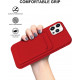 Slim TPU Soft Card Slot Holder Sleeve Case Cover for Apple iPhone 12 / 12 Pro 6.1 (Red)