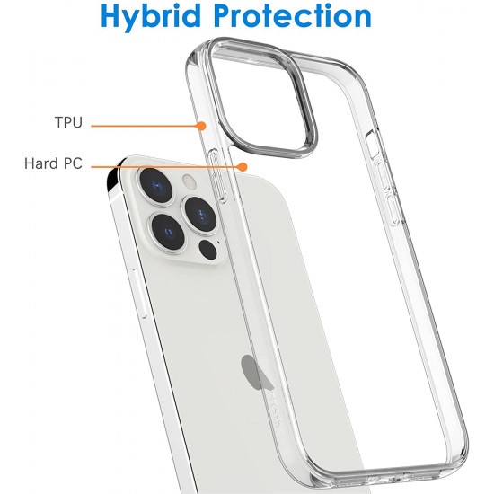 Clear Anti-Scratch Shockproof Silicone Drop Protection Case for Apple iPhone 13 Pro (Clear)