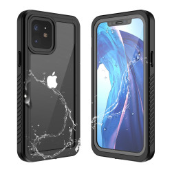 Waterproof IP68 Snowproof Shockproof Heavy Duty Case with Built In Screen Protector for Apple iPhone 12 [6.1] (Black)