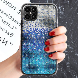 Rhinestone Gradient Bling Glitter Sparkle Diamond Crystal Case for Apple iPhone 12 / 12 Pro 6.1 (Blue)