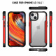 Clear Iron Armor Hybrid Chrome Case for Apple iPhone 13 (6.1) (Red)