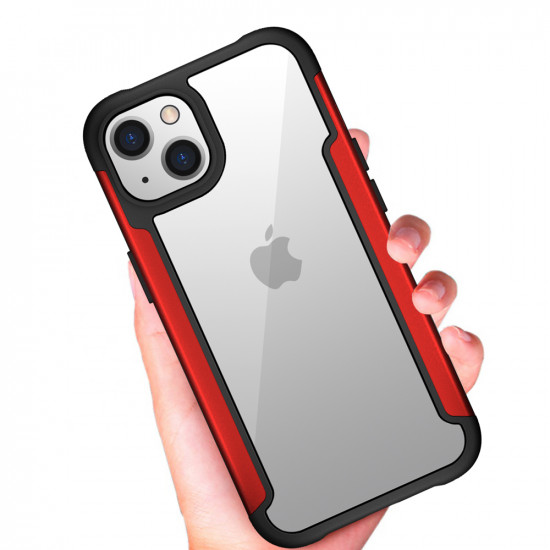 Clear Iron Armor Hybrid Chrome Case for Apple iPhone 13 (6.1) (Gold)
