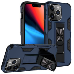 Military Grade Armor Protection Stand Magnetic Feature Case for Apple iPhone 13 Pro Max (6.7) (Navy Blue)