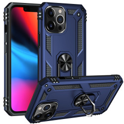 Tech Armor Ring Stand Grip Case with Metal Plate for Apple iPhone 13 Pro Max (6.7) (Navy Blue)