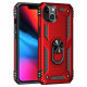 Tech Armor Ring Stand Grip Case with Metal Plate for Apple iPhone 13 (6.1) (Red)