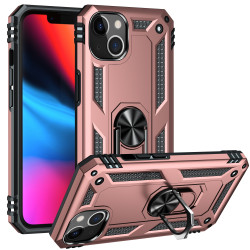 Tech Armor Ring Stand Grip Case with Metal Plate for Apple iPhone 13 (6.1) (Rose Gold)