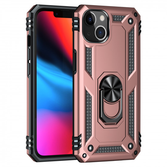 Tech Armor Ring Stand Grip Case with Metal Plate for Apple iPhone 13 Mini (5.4) (Rose Gold)