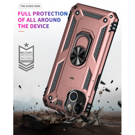 Tech Armor Ring Stand Grip Case with Metal Plate for Apple iPhone 13 Mini (5.4) (Rose Gold)