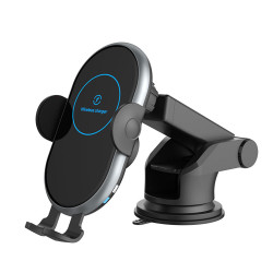 10W Fast Wireless Charger Car Mount, Automatic Clamping C018 for Universal Cell Phones & Qi Devices, Dashboard & Windshield Holder (Black)