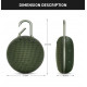 Clip3Max Portable Bluetooth Speaker: Powerful Sound, SD/USB Slots, FM Radio, Durable Shell, for Travel and Outdoors (Camo)