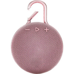 Clip3Max Portable Bluetooth Speaker: Powerful Sound, SD/USB Slots, FM Radio, Durable Shell, for Travel and Outdoors (Pink)