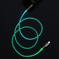 Type-C LED Light Up Charging Cable - Fast Charge, Data Sync, 7 RGB Colors, Durable Rubber Coating - Universal Cell Phone & Devices