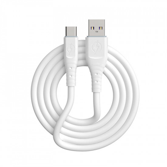 Micro V8V9 2.4A Heavy Duty USB Cable, Fast Charging & Data Sync, Durable Rubber, 6FT, Universal Compatibility (White)