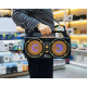 Retro DJ Portable Bluetooth Speaker with LED, USB, SD Card Slot, FM Radio, Durable Shell, Universal Compatibility, High Sound Quality, FP33 (Yellow)