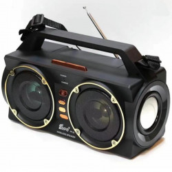 Retro DJ Portable Bluetooth Speaker with LED, USB, SD Card Slot, FM Radio, Durable Shell, Universal Compatibility, High Sound Quality, FP33 (Black)