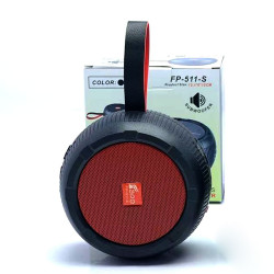 Portable Bluetooth Speaker FP511 with FM Radio, SD and USB Slots, Solar Powered, Compatible with All Bluetooth Devices (Red)