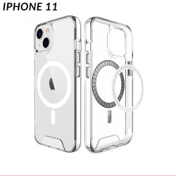 Crystal Clear Transparent Slim Magnetic Cover Case Magsafe Compatible for Apple iPhone 11 [6.1] (Clear)